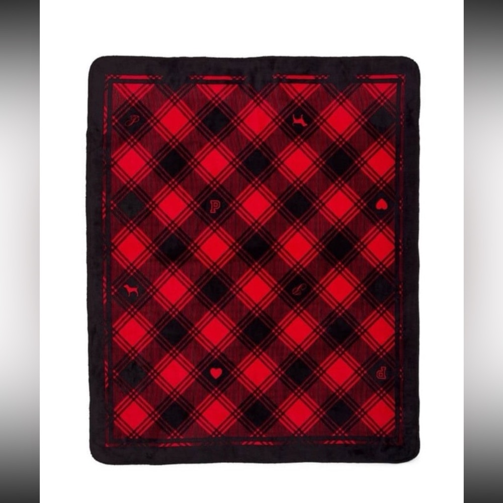 VS PINK Red and Black Plaid Blanket